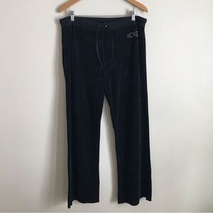 BCBGMaxazria Velvet Velour Loose Fit Pants Lounge Bling Bejewelled Size XL
